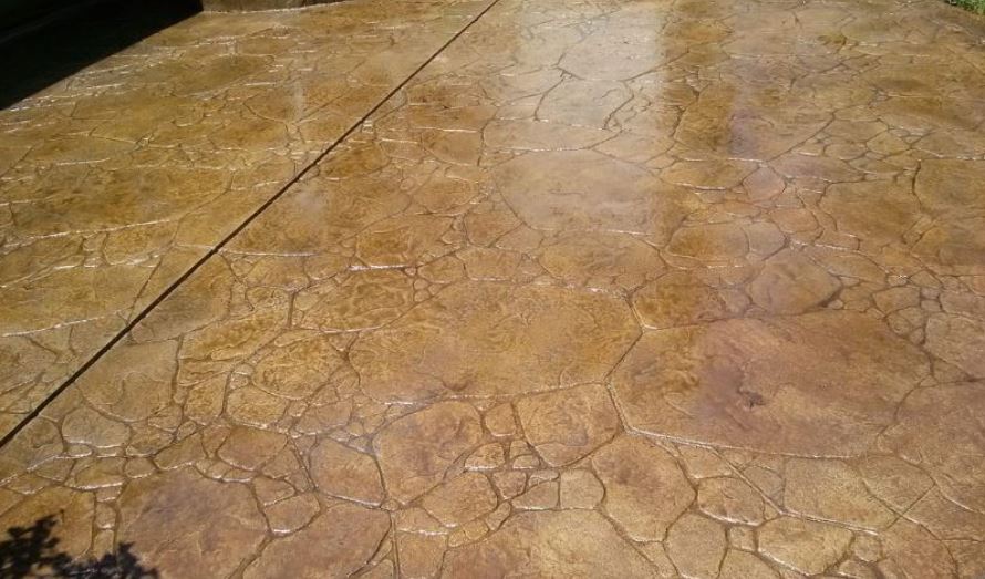 a picture a stained concrete foundation in manteca, ca