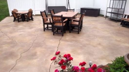 a picture of a stamped concrete construction job in manteca
